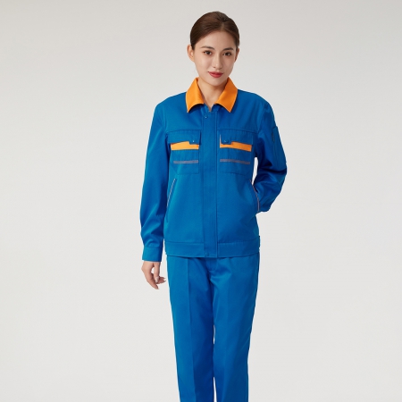艷藍拼橘黃色工作服AC2201-5